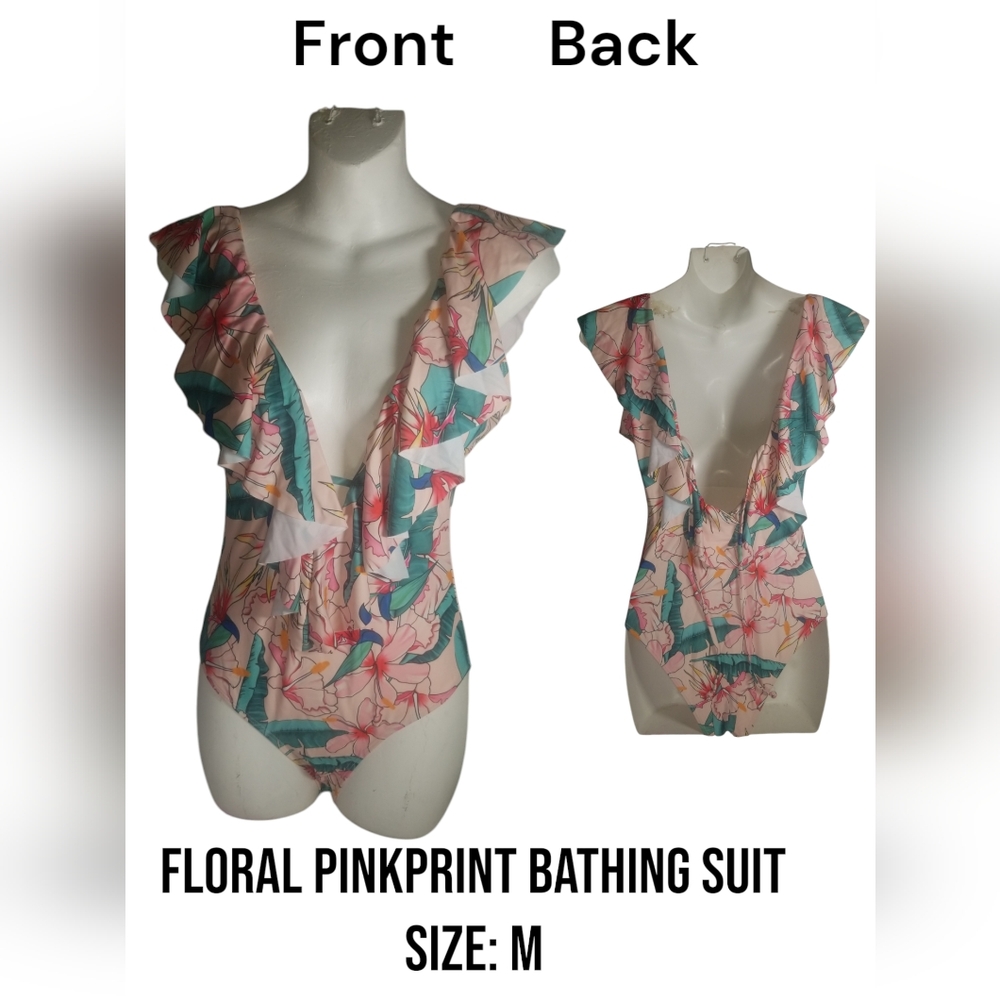 Floral Pink Print Bathing Suit